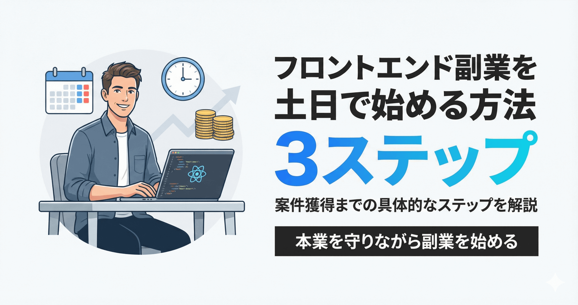 フロントエンド副業を土日で始める方法｜案件獲得までの3ステップ